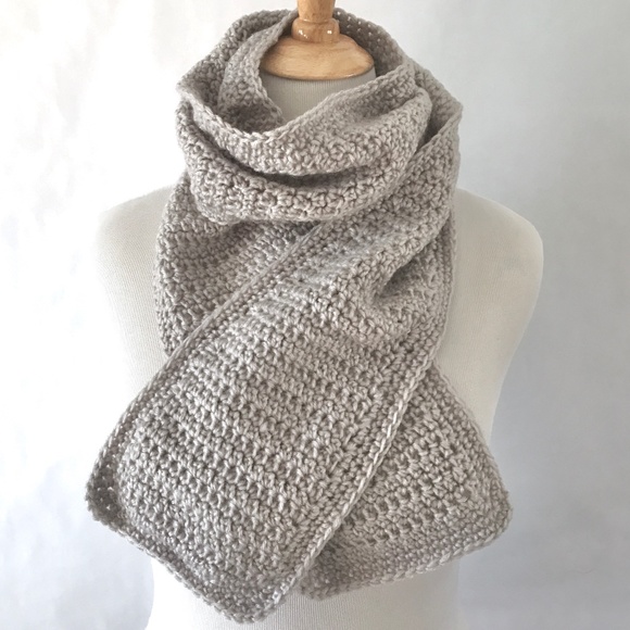 Hand Crafted Grey Crocheted Scarf & Cozy Socks - Proceeds go To Chairty - Picture 2 of 7